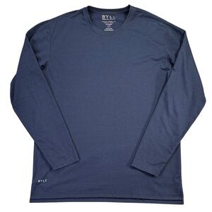 BYLT Premium Basics Basic Crew Long Sleeve Split Hem Shirt Mens Large BYLT Blend